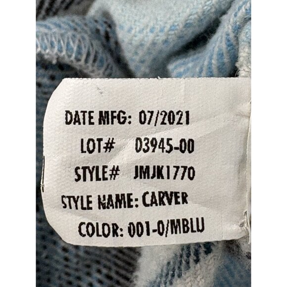 Johnnie O Surflannel Carver Button Up Hoodie Men’s 2XL Blue Shacket Surf Shirt - Picture 11 of 16